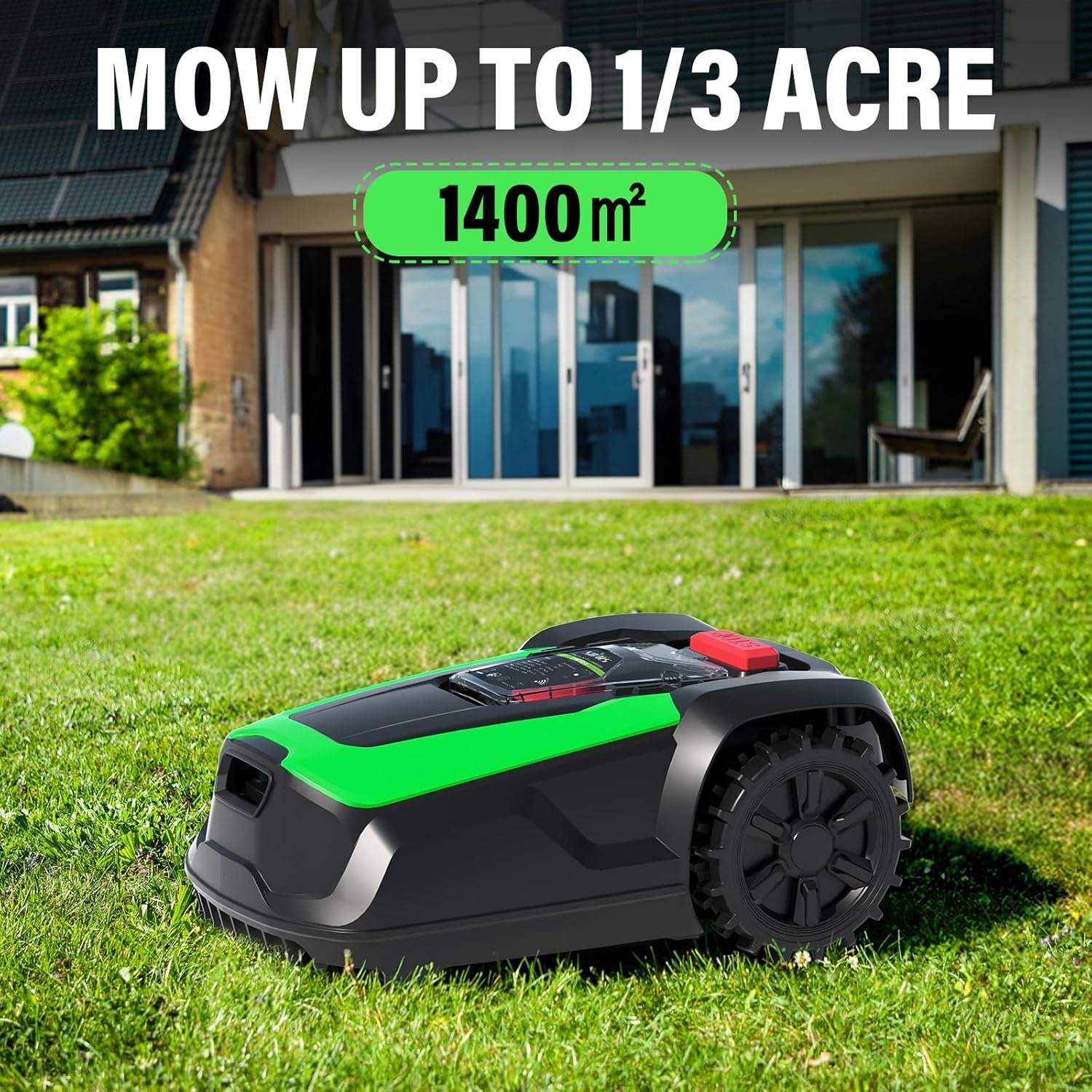 SOYUS Robot Lawn Mower, Automatic Robot Mower APP Controlled with Schedule, Self-Charging, Bluetooth/Wi-Fi Connected Robotic Lawn Mowers, Covers up to 1/3 Acre (15069 sq ft) - Image 2