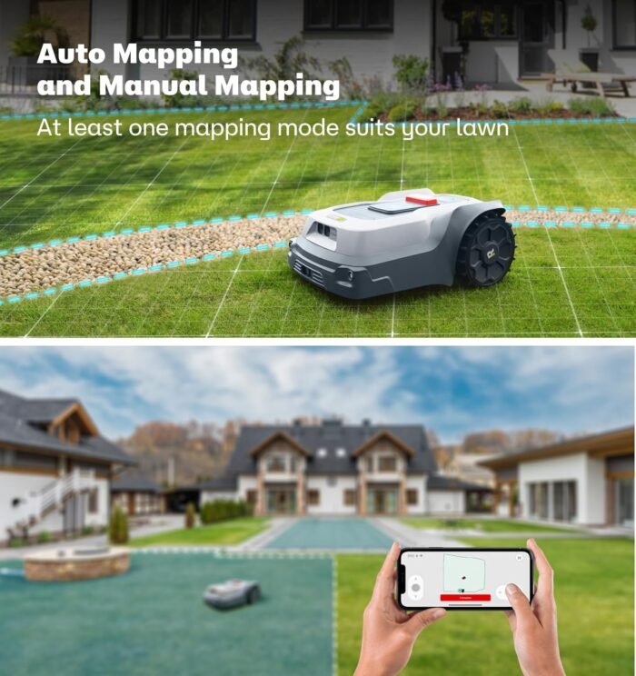 T1200Pro Robot Lawn Mower Wire Free - RTK+Vision Mapping, AI Obstacle Avoidance, UP to 0.37 Acre, APP Control, Virtual Boundaries, Automatic Robotic Lawnmower, Multi-Zone Management - Image 3