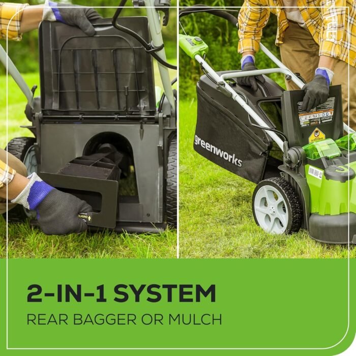 Greenworks 40V 20" Twin Blade Mower, 4.0Ah + 2.0Ah Battery - Image 6