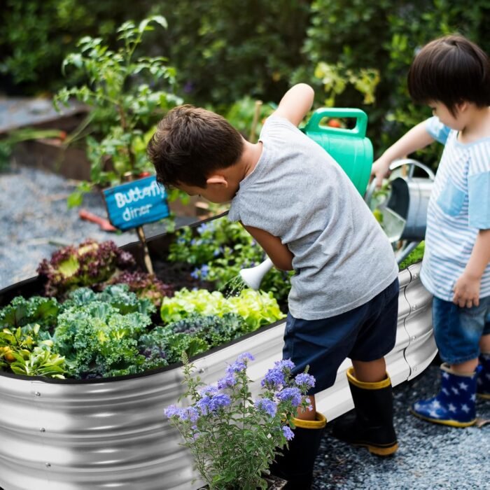 JERIA Raised Garden Bed,Galvanized Raised 2 Pcs 4×2×1ft Planter Boxes Outdoor with Easy Assembly, Large Garden Bed for Vegetables, Fruits, Flower - Image 6