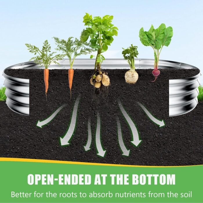 HOOPLE Galvanized Raised Garden Bed, 4x2x1ft Raised Garden Boxes Outdoor Planter, Premium Quality, Oval Large Metal Raised Garden Beds for All Plants (1PACK, 4 * 2 * 1FT) - Image 3
