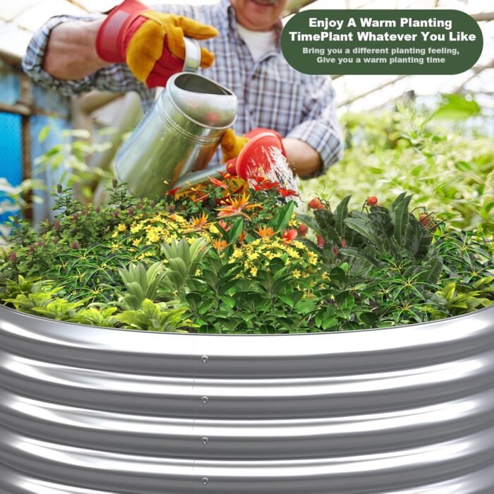 3 Pack 3x3x2FT Round Galvanized Raised Garden Bed Outdoor,Metal Garden Bed for Vegetables,Steel Raised Beds for Gardening,Above Ground Garden Box for Flower - Image 3
