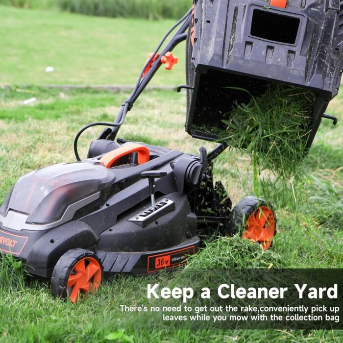 AIVOLT Cordless Lawn Mower Battery Powered 16-inch Brushless Lawn Mowers Walk-Behind Push Grass Mower with 36V 4.0Ah Battery and Charger - Image 6