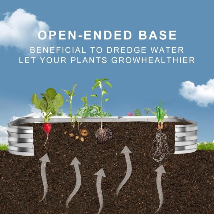 Galvanized Raised Garden Bed Kit, Large Metal Raised Garden Beds for Vegetables, Galvanized Planter Raised Garden Boxes Outdoor (Silver) - Image 4