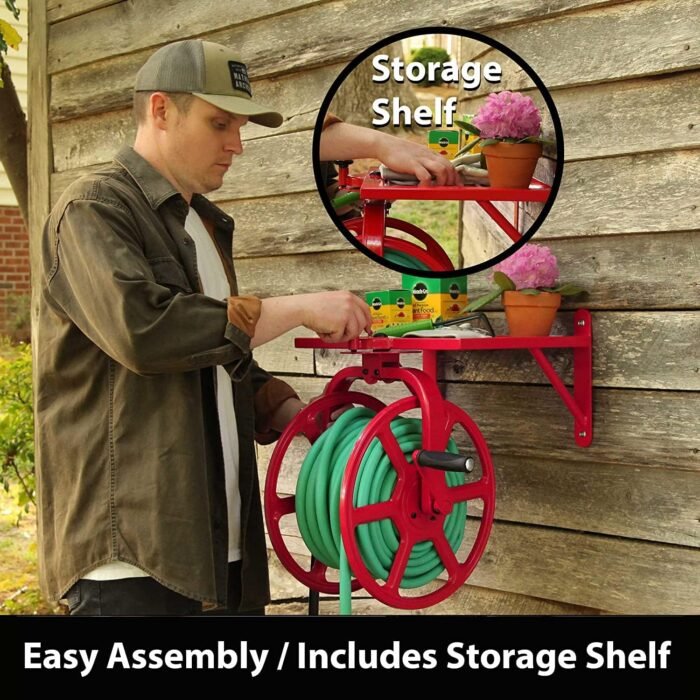 Liberty GARDEN 713 Revolution Multi-Directional Garden Hose Reel, Red - Image 7