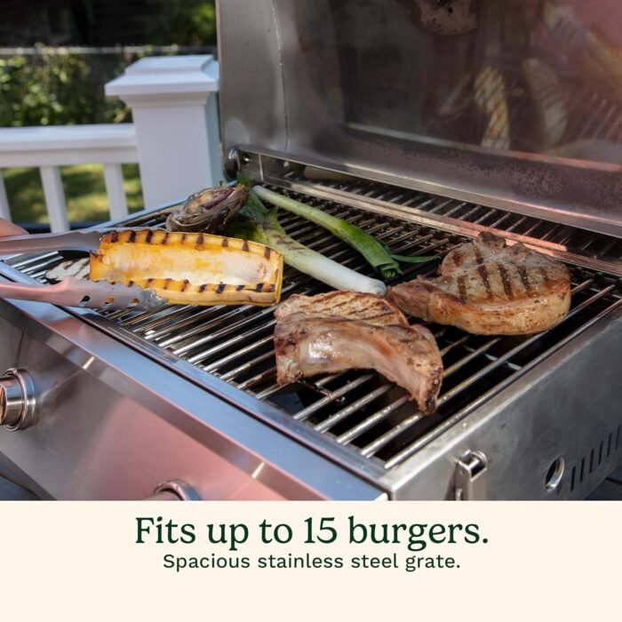 Cuisinart Chef's Style Tabletop Portable Propane Gas Grill with Dual Burners (20,000 BTUs Total), Stainless Steel Small Grill for Camping, Tailgates and Barbecues - Image 3