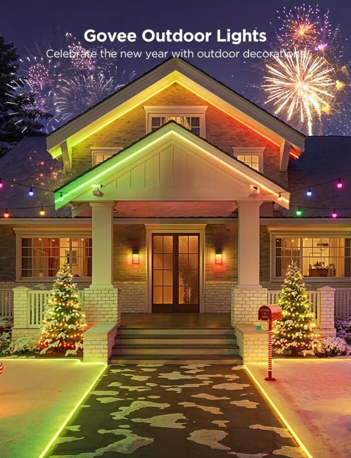 Govee Outdoor Wall Light, 1500LM Smart RGBIC Porch Lights Outdoor with 45 Scene Modes, IP65 Waterproof for Outdoor Decor, DIY Lighting Effects, Works with Alexa, Google Assistant and Matter, 2 Pack - Image 2