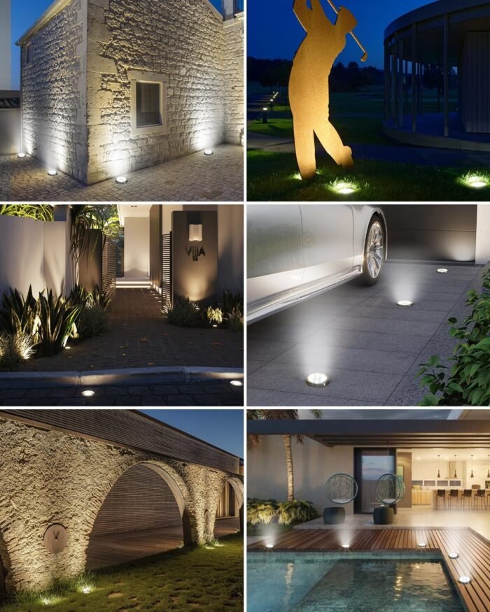 btfarm 16 Pack Solar Ground Lights Outdoor, 8 LED Solar Disc Lights IP65 Waterproof Flat Solar Lights, Pathway Lights Solar Powered for Garden Lawn Patio Yard Path Landscape, Cool White - Image 7