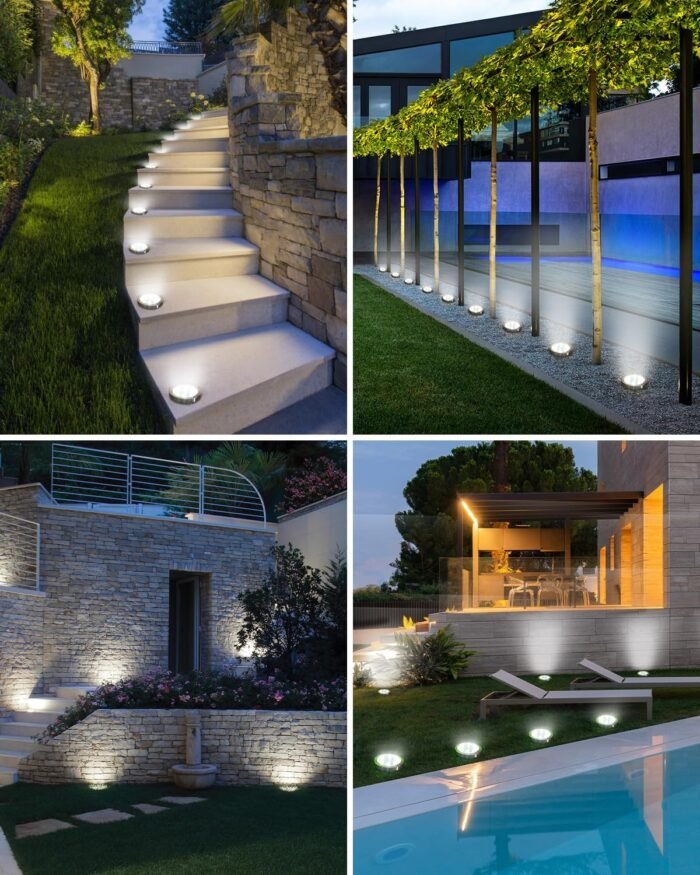 btfarm 16 Pack Solar Ground Lights Outdoor, 8 LED Solar Disc Lights IP65 Waterproof Flat Solar Lights, Pathway Lights Solar Powered for Garden Lawn Patio Yard Path Landscape, Cool White - Image 5