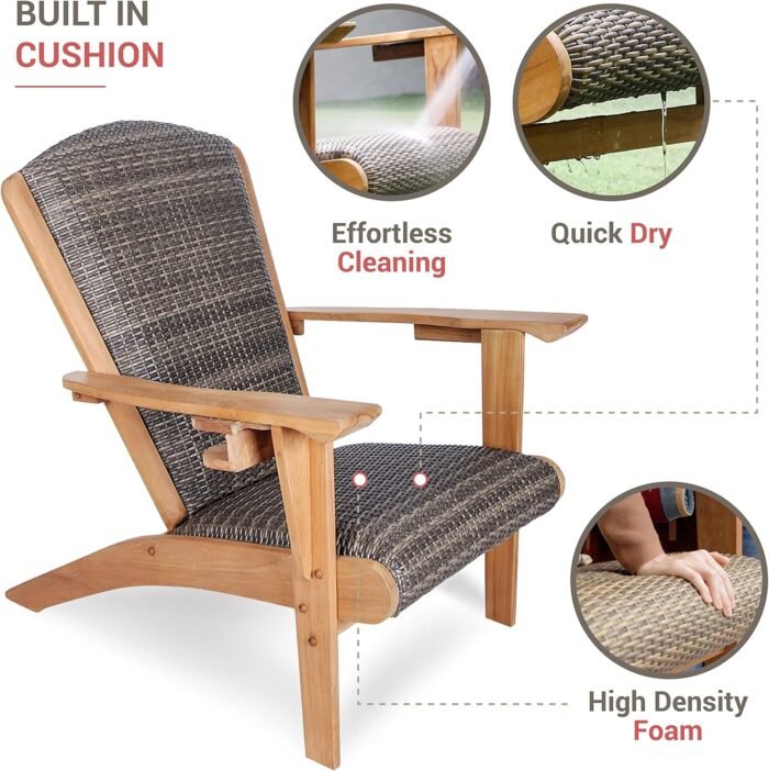 Cambridge Casual Auburn Padded Upholstered Outdoor Adirondack Chair - Image 6