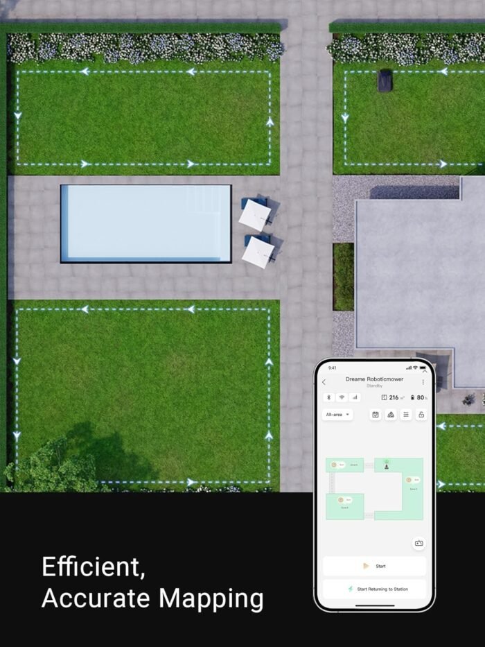 dreame Robotic Lawn Mower A1, Automatic Lawn Mower with Accurate Navigation and Obstacle Avoidance, U-Shape Path Planning, Perfect for Grass Cutting - Image 6