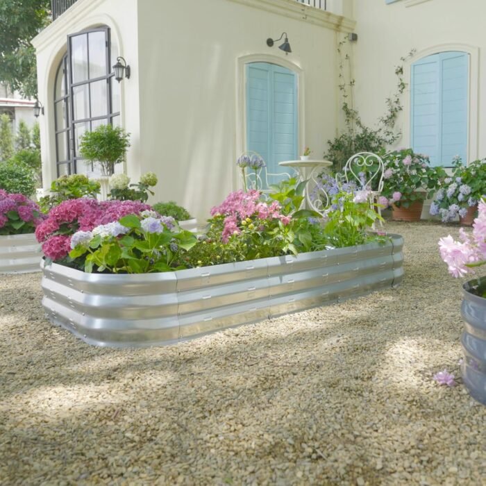Galvanized Raised Garden Bed Kit, Large Metal Raised Garden Beds for Vegetables, Galvanized Planter Raised Garden Boxes Outdoor (Silver) - Image 2