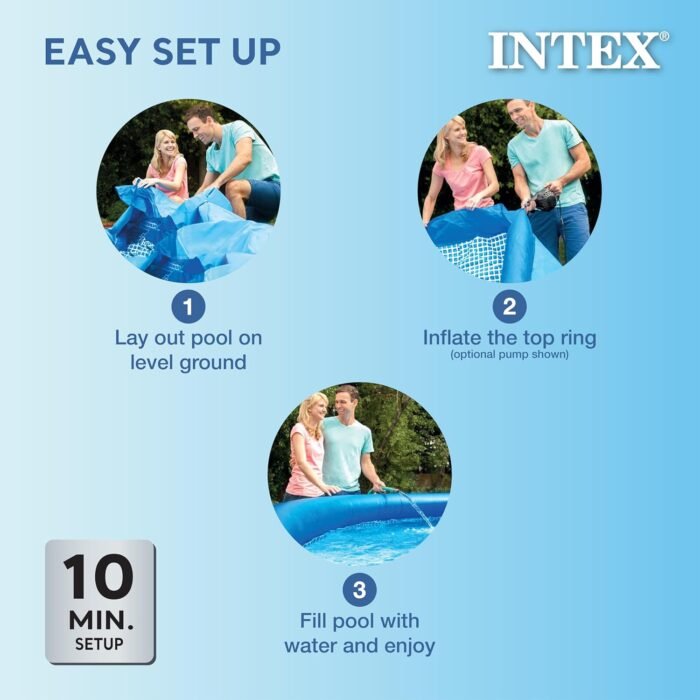 Intex 28110EH Easy Set Inflatable Swimming Pool: 8ft x 30in – Puncture-Resistant Material – Quick Inflation – 639 Gallon Capacity – 23in Water Depth - Image 5