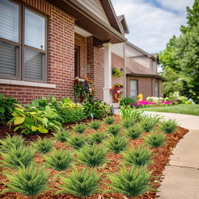 TURNMEON 20 Bundles Artificial Plants Outdoor Faux Boston Fern Spring Summer Decor Fake Plants UV Resistant Plastic Greenery Shrubs Artificial Fake Flowers Outside Indoor for Home Gardens Patio Yards - Image 6