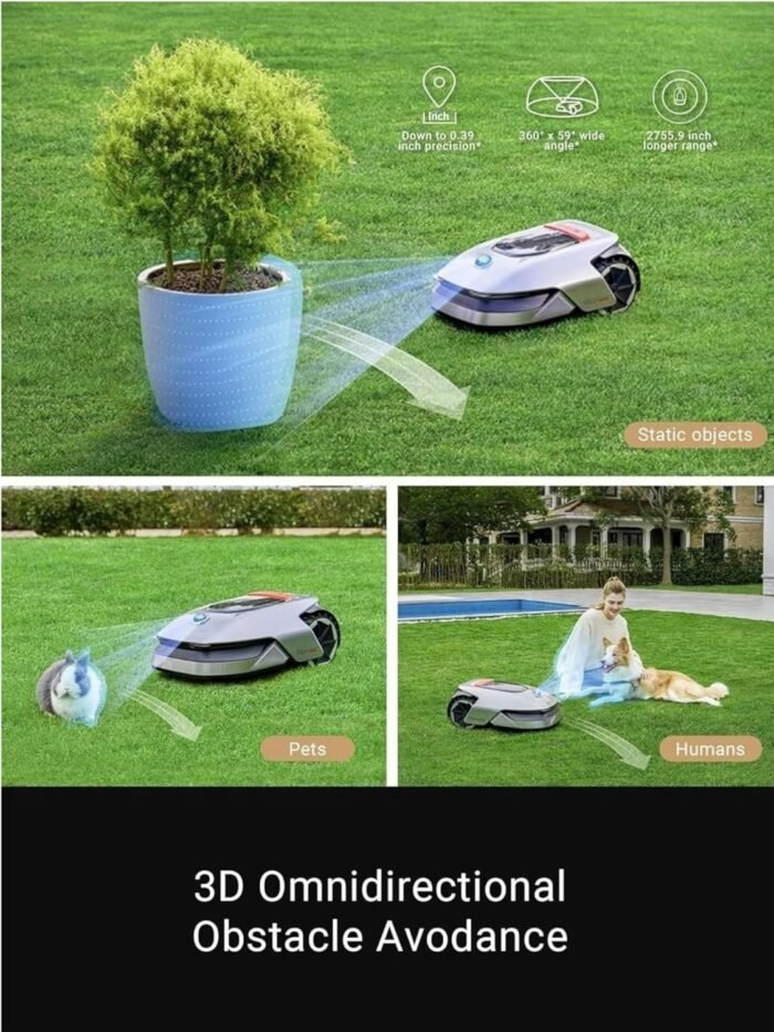 dreame Robotic Lawn Mower A1, Automatic Lawn Mower with Accurate Navigation and Obstacle Avoidance, U-Shape Path Planning, Perfect for Grass Cutting - Image 3