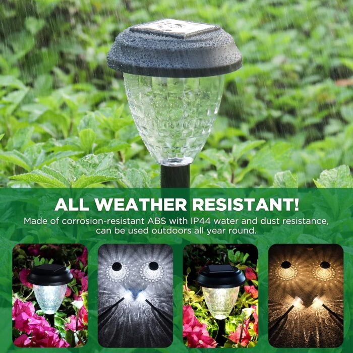 Super Bright Solar Lights, Waterproof 10 Pack, Dusk to Dawn Up to 12 Hrs Solar Powered Outdoor Pathway Garden Lights Auto On/Off, LED Landscape Lighting Decorative for Walkway Patio Yard - Image 7