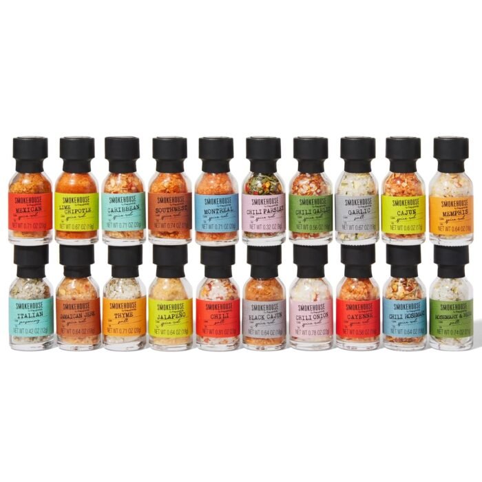 Smokehouse by Thoughtfully Ultimate Grilling Spice Set, Grill Seasoning Gift Set Flavors Include Chili Garlic, Rosemary and Herb, Lime Chipotle, Cajun Seasoning and More, Pack of 20 - Image 2