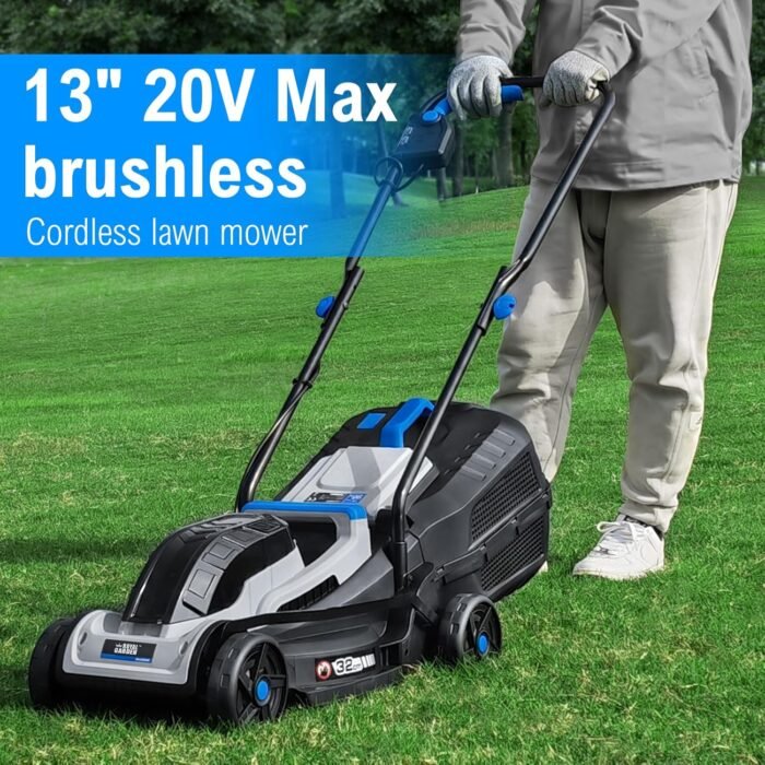 ROYAL GARDEN 13-Inch Brushless Cordless (Push) Lawn Mower 20V Max, 4.0Ah Battery and Charger Included - Image 4