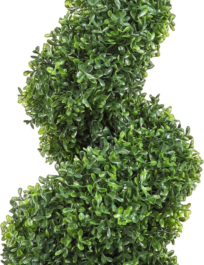 VEVOR Artificial Boxwood Spiral Topiary Trees, 4ft Tall (2 Pieces) Faux Plant Outdoor, All-Year Green Fake Plant with Replaceable Leaves for Decorative/Indoor/Porch/Garden - Image 12