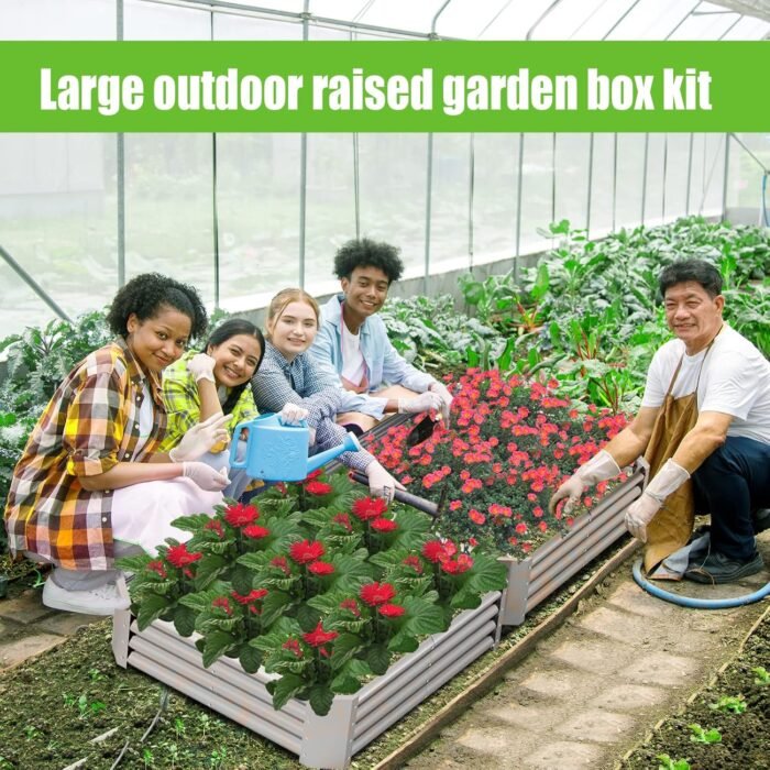 Raised Garden Bed Outdoor Aluminum Planter Box Kit for Vegetables Flower Herb, 2 Sets, 38x38x12 in - Image 6