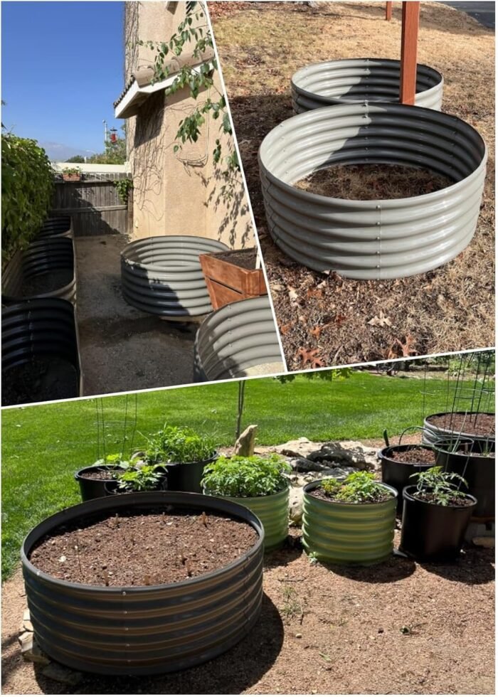 A ANLEOLIFE 2-Pack 4ft x 18” Tall Galvanized Raised Garden Beds Outdoor, Round Metal Planter Box for Planting Vegetables Flowers Herb, Anti-Rust & Easy-Setup, Quartz Grey - Image 2