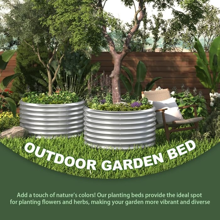 3 Pack 3x3x2FT Round Galvanized Raised Garden Bed Outdoor,Metal Garden Bed for Vegetables,Steel Raised Beds for Gardening,Above Ground Garden Box for Flower - Image 4