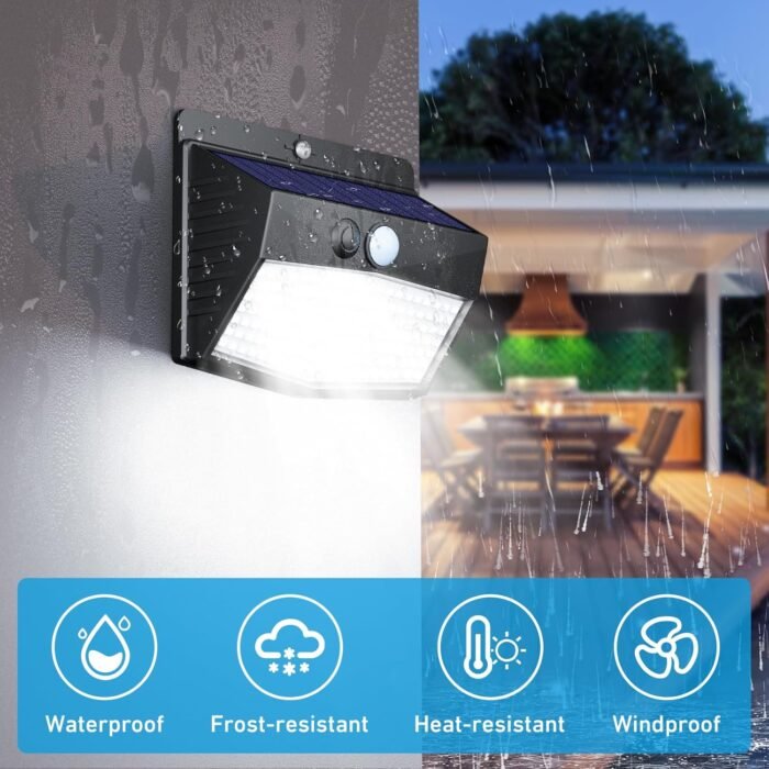 [6 Packs] Solar Outdoor Lights Motion Sensor Solar Security Lights Waterproof with 3 Lighting Modes Solar Powered Wall Lights Outside for Garden Fence Yard Deck - Image 4