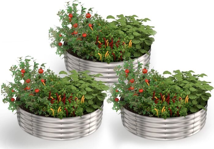 Utopia Home 2x2x1ft Galvanized Raised Garden Bed, Round Metal Planter Box Small 2 ft Diameter, Deep Raised Garden Beds Outdoor Metal Raised Bed for Gardening Vegetables & Flowers - Image 8