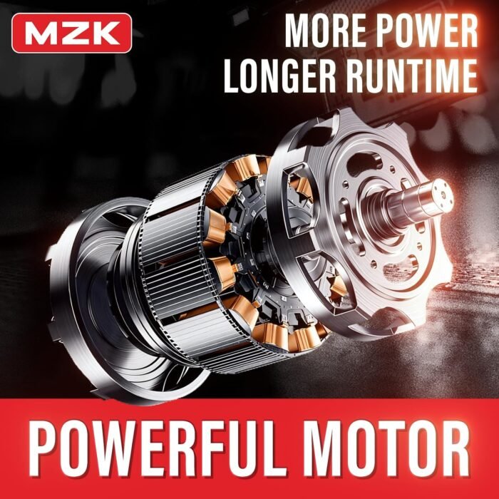 MZK 40V 16” Cordless Electric Push Lawn Mower,with 6-Position Height Adjustment,Compact and Lightweight Battery Powered Lawn Mower (2 * 4AH Batteries & Fast Charger Included) - Image 4