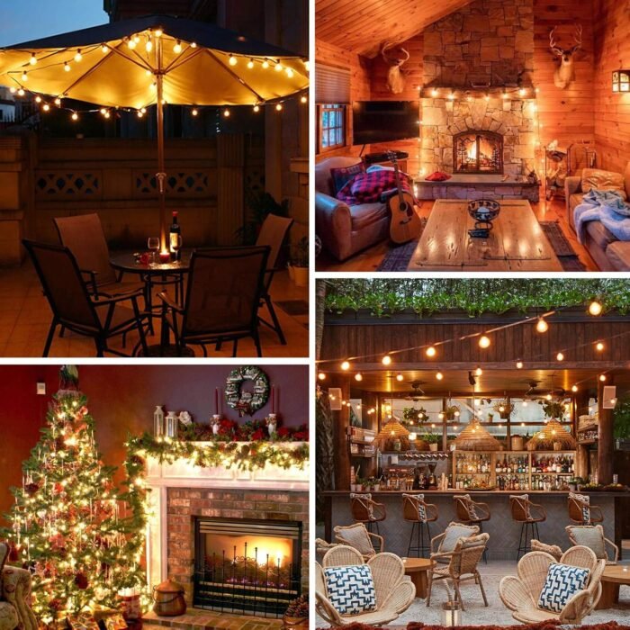 100ft 2-Pack Outdoor G40 LED Globe String Lights Dimmable Waterproof Shatterproof Light Strings with 52 Bulbs Connectable Commercial Hanging Lights for Christmas Patio House Backyard Balcony Party - Image 7