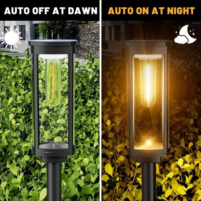 Bright Solar Pathway Lights Outdoor, 8 Pack Solar Powered Garden Lights Waterproof, Auto On/Off Solar Yard Lights for Lawn Patio Walkway Driveway Decor Landscape Lighting - Image 4