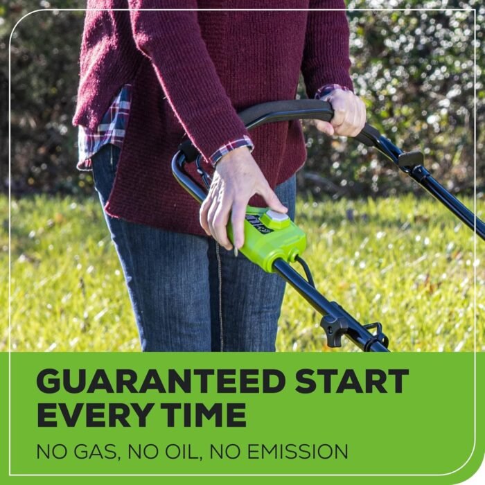 Greenworks LMF413 Inch 40V Cordless Brushless Lawn, 21" Mower (5.0Ah), Green - Image 5