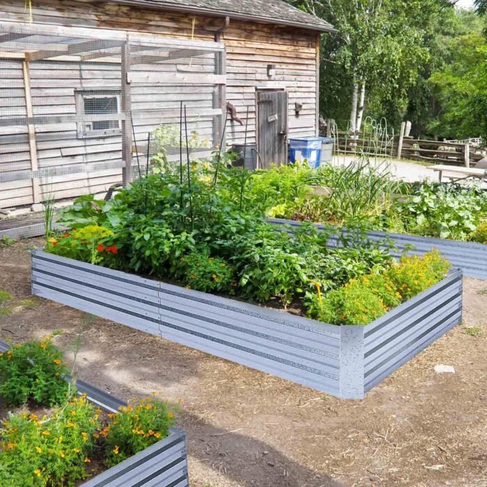 Galvanized Raised Garden Beds for Vegetables Large Metal Planter Box Steel Kit Flower Herb, 8x4x1ft - Image 6
