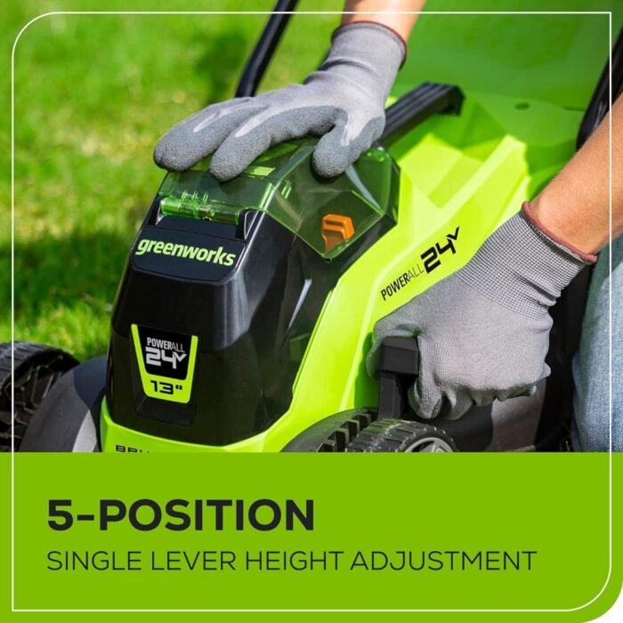 Greenworks 24V 13" Brushless Cordless (Push) Lawn Mower, 4.0Ah Battery and Charger Included - Image 7