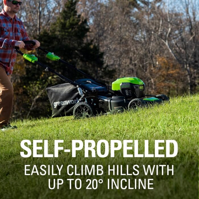 Greenworks 40V 21" Brushless Cordless (Self-Propelled) Lawn Mower (75+ Compatible Tools), 5.0Ah Battery and Charger Included - Image 9