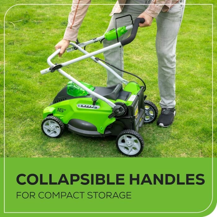 Greenworks 40V 16" Cordless (Push) Lawn Mower (75+ Compatible Tools), 4.0Ah Battery and Charger Included - Image 8