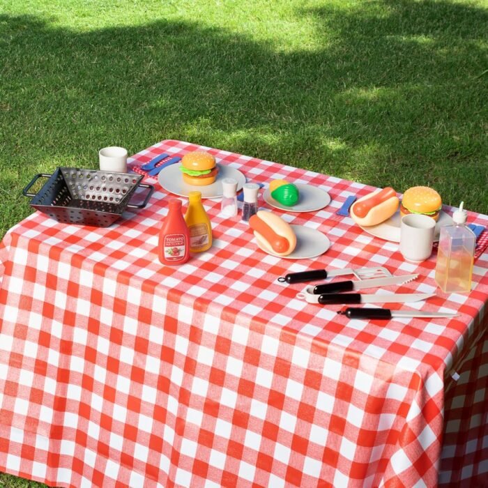 27 PCS Kids BBQ Grill Playset Backyard Barbecue Play Grill Toy Set for Toddlers, Play Food Sets for Kids Kitchen - Image 6