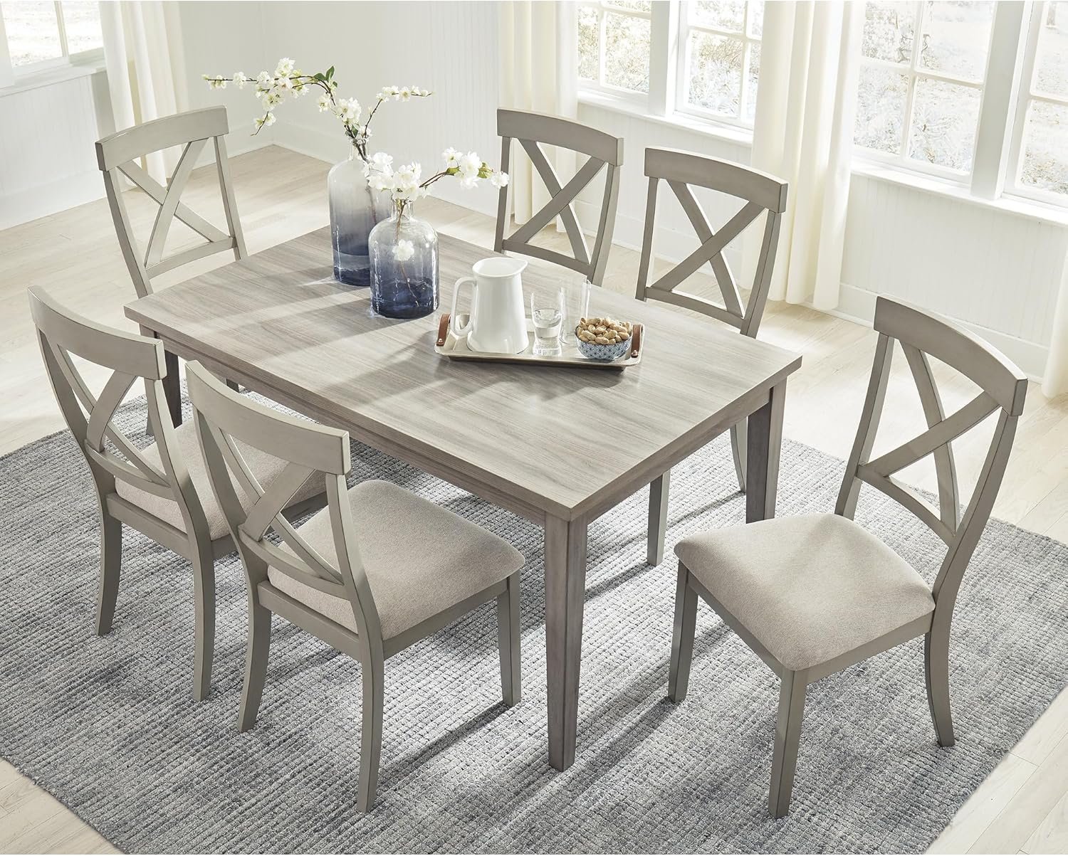 Signature Design by Ashley Parellen Modern Farmhouse Rectangular Dining Room Table, Gray - Image 2