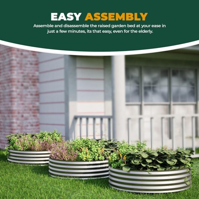 Utopia Home 2x2x1ft Galvanized Raised Garden Bed, Round Metal Planter Box Small 2 ft Diameter, Deep Raised Garden Beds Outdoor Metal Raised Bed for Gardening Vegetables & Flowers - Image 6
