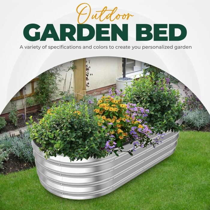 Utopia Home 2 Pack Galvanized Raised Garden Bed, 4ft x 2ft Lightweight Planter Boxes Outdoor with Easy Assembly, Large Garden Bed for Vegetables, Fruits, Flower - Silver - Image 7