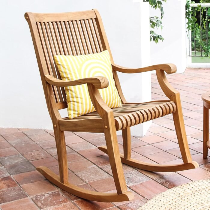 Cambridge Casual Mosko Teak Wood 3 Piece Patio Rocking Conversation Set - Image 7