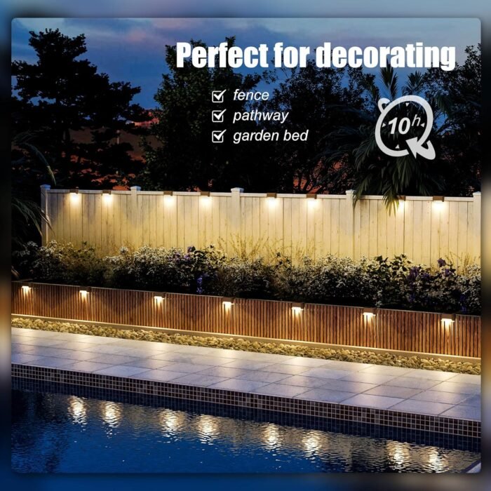 SOLPEX Solar Deck Lights Outdoor 16 Pack, Solar Step Lights Waterproof Led Solar lights for Outdoor Stairs, Step , Fence, Yard, Patio, and Pathway(Warm White) - Image 3
