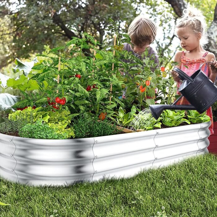 HOOPLE Galvanized Raised Garden Bed, 4x2x1ft Raised Garden Boxes Outdoor Planter, Premium Quality, Oval Large Metal Raised Garden Beds for All Plants (1PACK, 4 * 2 * 1FT) - Image 6
