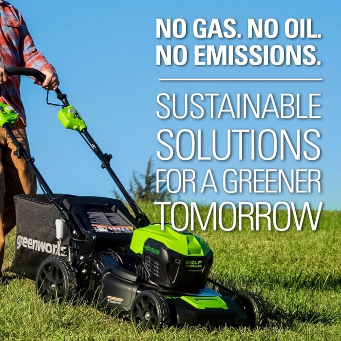 Greenworks 40V 21" Brushless Cordless (Self-Propelled) Lawn Mower (75+ Compatible Tools), 5.0Ah Battery and Charger Included - Image 12