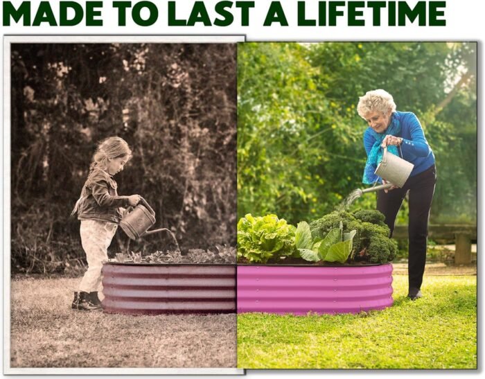 Galvanized Raised Garden Beds Outdoor // 4×2×1 ft Planter Raised Beds for Gardening, Vegetables, Flowers (Pink) // Large Metal Garden Box - Image 2