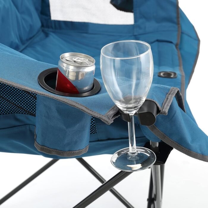 ARROWHEAD OUTDOOR Portable Folding Double Duo Camping Chair Loveseat w/ 2 Cup & Wine Glass Holder, Heavy-Duty Carrying Bag, Padded Seats & Armrests, Supports up to 500lbs, USA-Based Support - Image 12