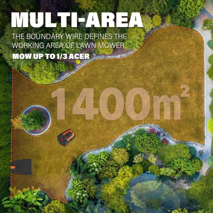 MAXLANDER Robot Lawn Mower, Automatic Robot Mower APP Controlled with Schedule, Self-Charging, Bluetooth/Wi-Fi Connected Robotic Lawn Mowers, Covers up to 1/3 Acre (15069 sq ft) - Image 5