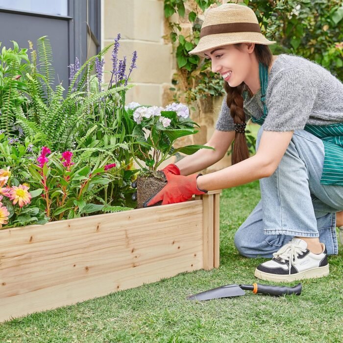 Yaheetech 8×2ft Wooden Horticulture Raised Garden Bed Divisible Elevated Planting Planter Box for Flowers/Vegetables/Herbs in Backyard/Patio Outdoor, Natural Wood, 95 x 25 x 11in - Image 7
