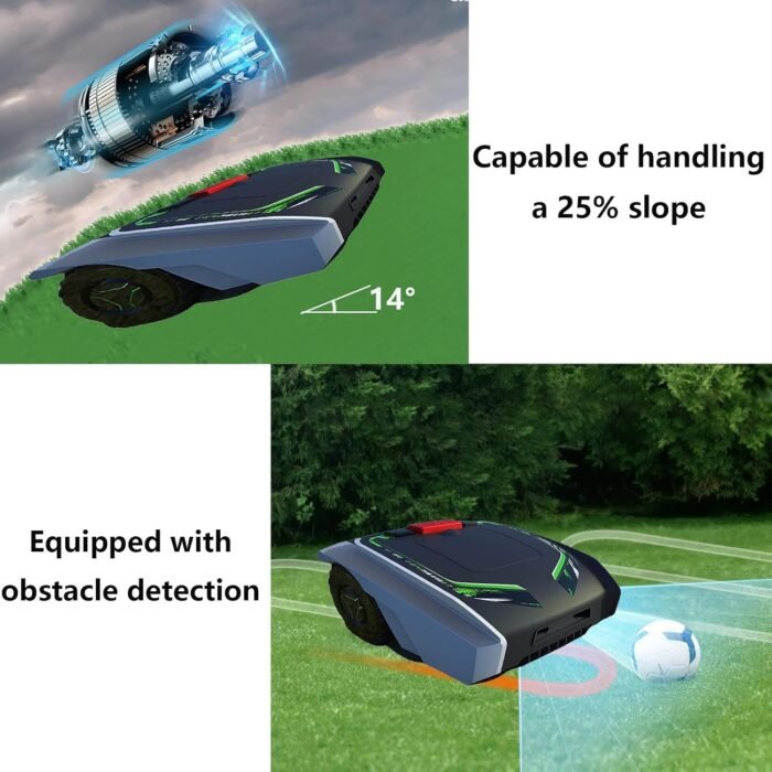 Fully Automatic Lawn Mower, Garden Lawn Mower, Lawn Robot, Path Planning, Weatherproof, Safety Protection Device, Automatic Charging, for Small to Medium Yards,Grey - Image 5