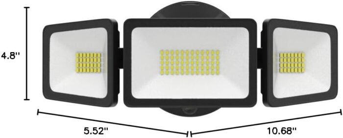 Onforu 60W LED Dusk to Dawn Flood Lights, 6000LM Exterior Security Outdoor Lighting, IP65 Waterproof Outdoor 3 Adjustable Heads Photocell Light Fixture, 6500K White Floodlight for Garage, Patio, Yard - Image 10